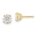 Jellybean Wink 14k Madi K 6mm Round CZ Basket Set Stud Earrings