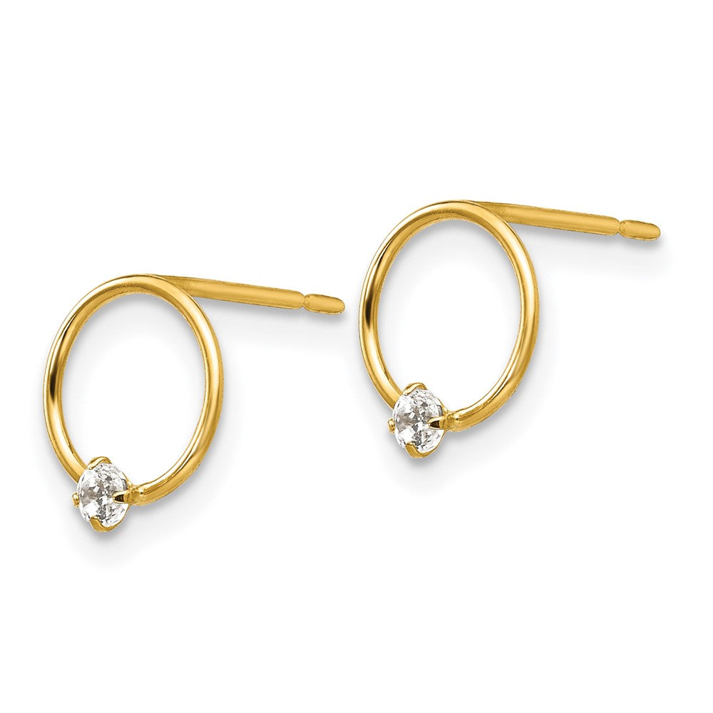 Cherry 14k Madi K CZ Children's Circle Post Earrings
