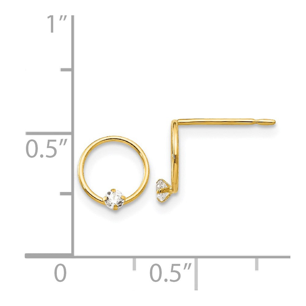 Cherry 14k Madi K CZ Children's Circle Post Earrings