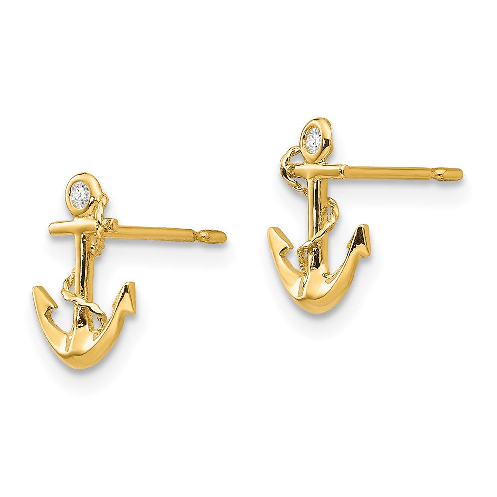 Glow Buddy 14k Madi K CZ Children's Anchor Post Earrings