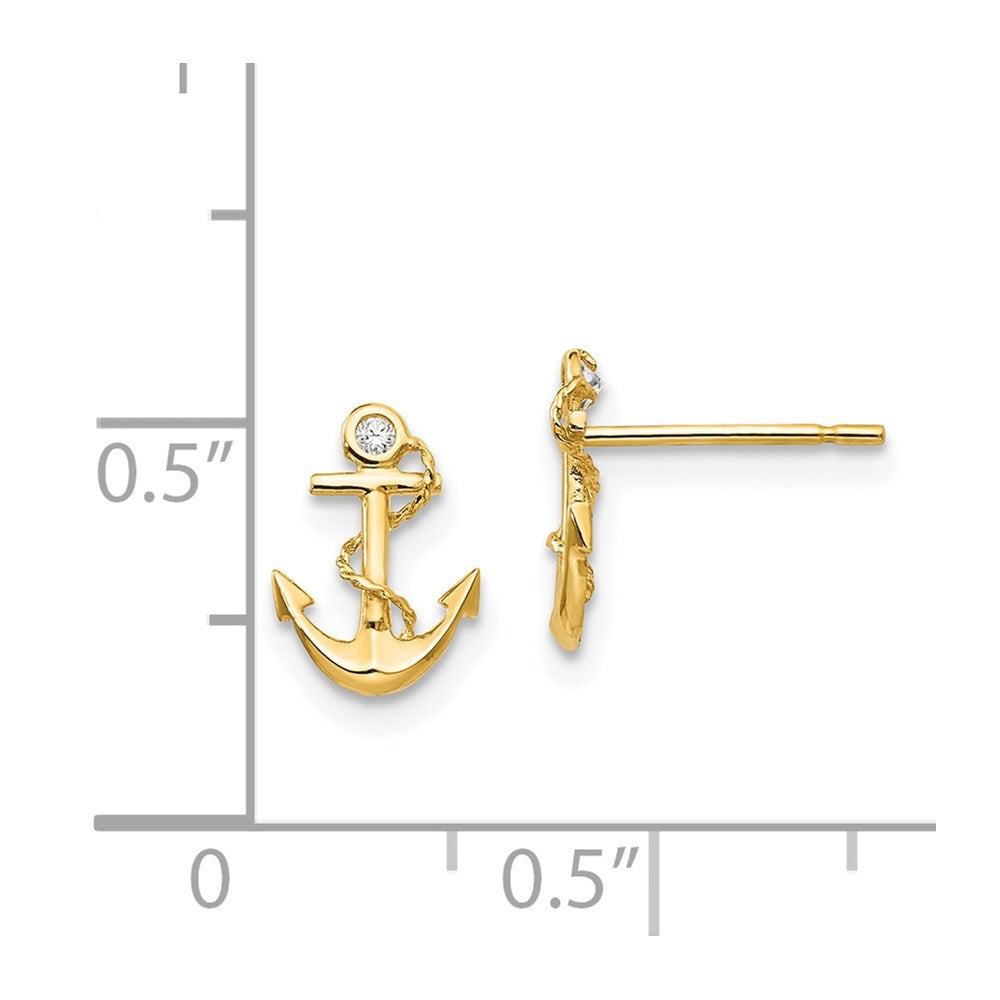 Glow Buddy 14k Madi K CZ Children's Anchor Post Earrings