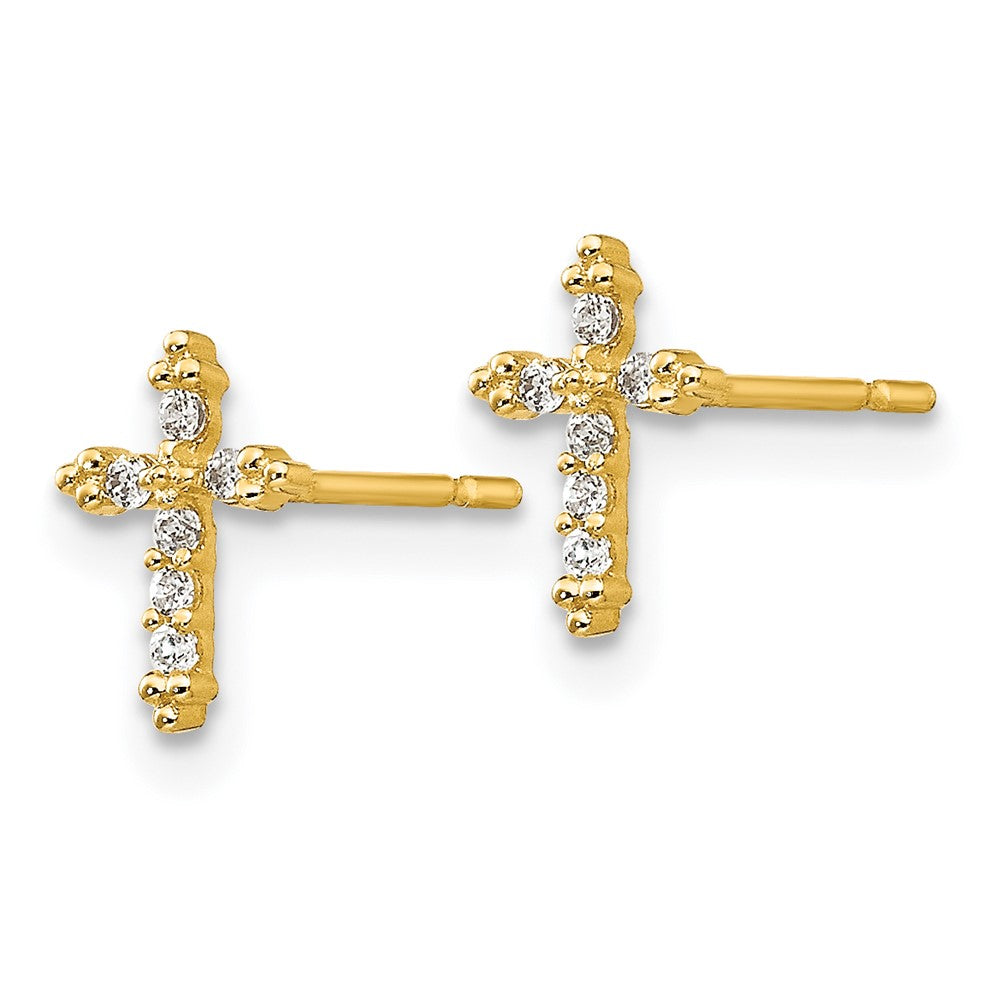 Bubbles Puff 14k Madi K CZ Children's Cross Post Earrings