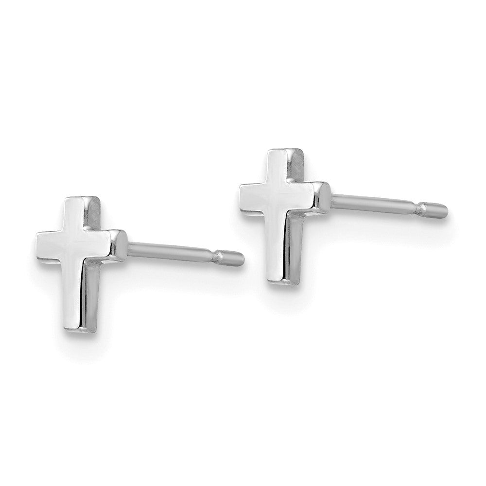 Giggles Bear 14k White Gold Madi K Children's Cross Post Earrings