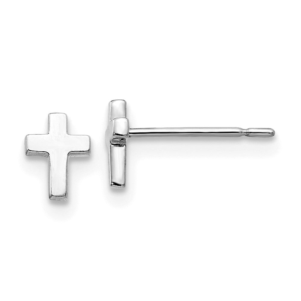Giggles Bear 14k White Gold Madi K Children's Cross Post Earrings