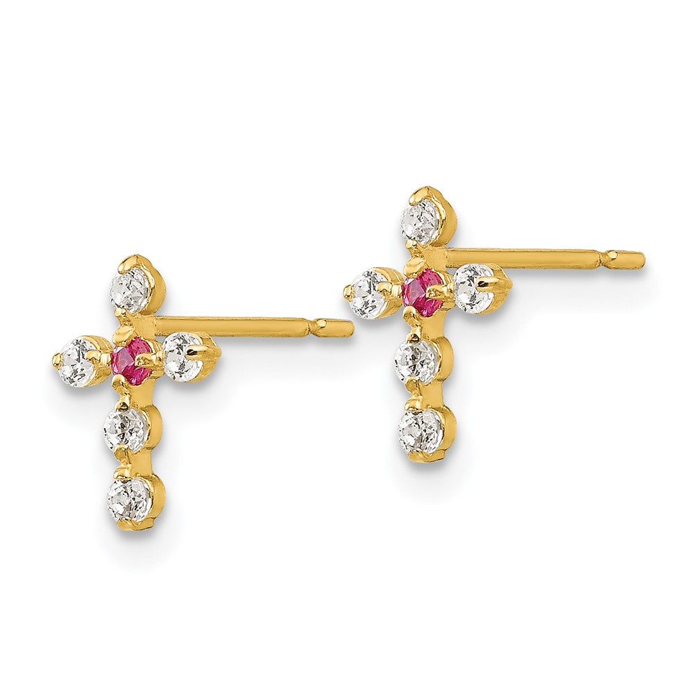 Dreamy Nook 14k Madi K CZ Children's Cross Post Earrings