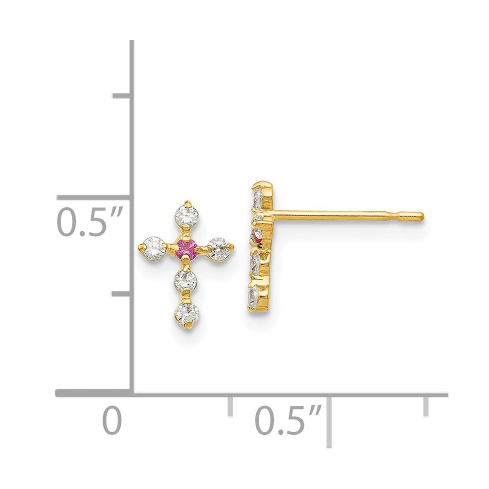 Dreamy Nook 14k Madi K CZ Children's Cross Post Earrings