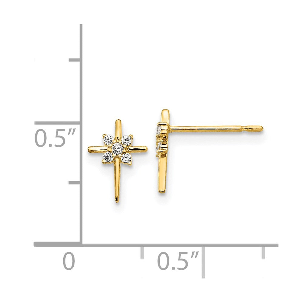 Sprout Pop 14k Madi K CZ Children's Cross Post Earrings
