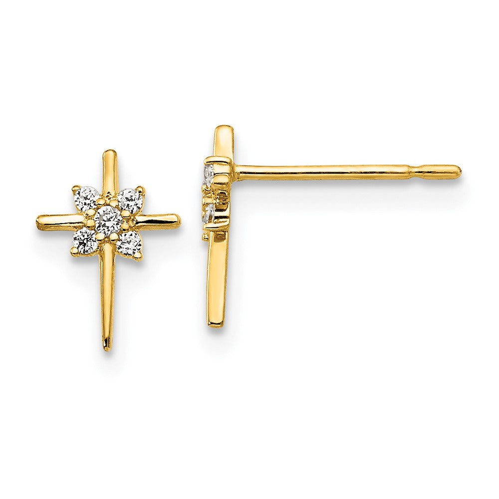 Sprout Pop 14k Madi K CZ Children's Cross Post Earrings