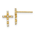 Skippy Puff 14k Madi K CZ Children's Cross Post Earrings