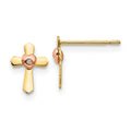 Koala Bear 14k Yellow & Rose Gold Madi K Children's Cross Heart Post Earrings