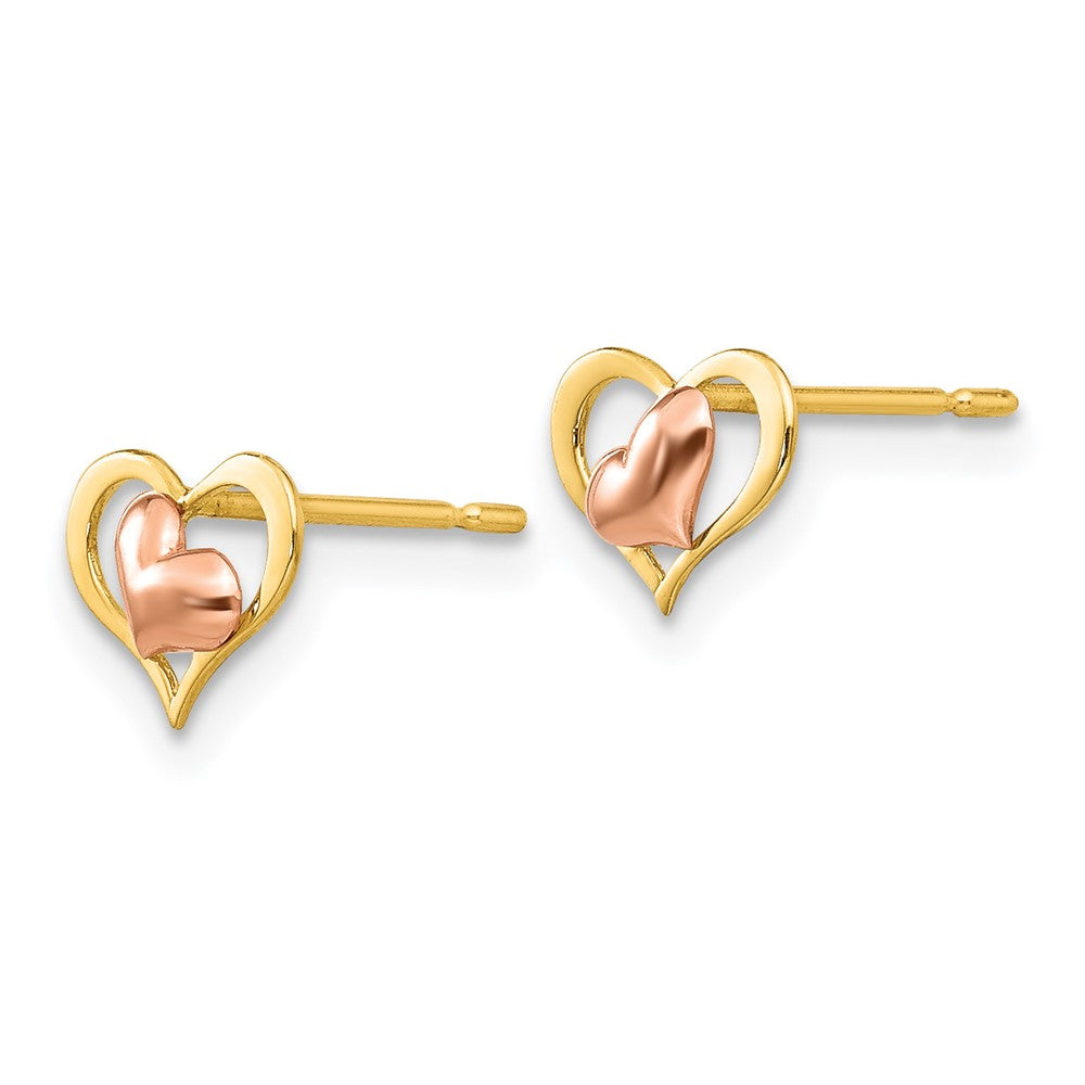 Dreamy Boo 14k Yellow & Rose Gold Madi K Children's Heart Post Earrings