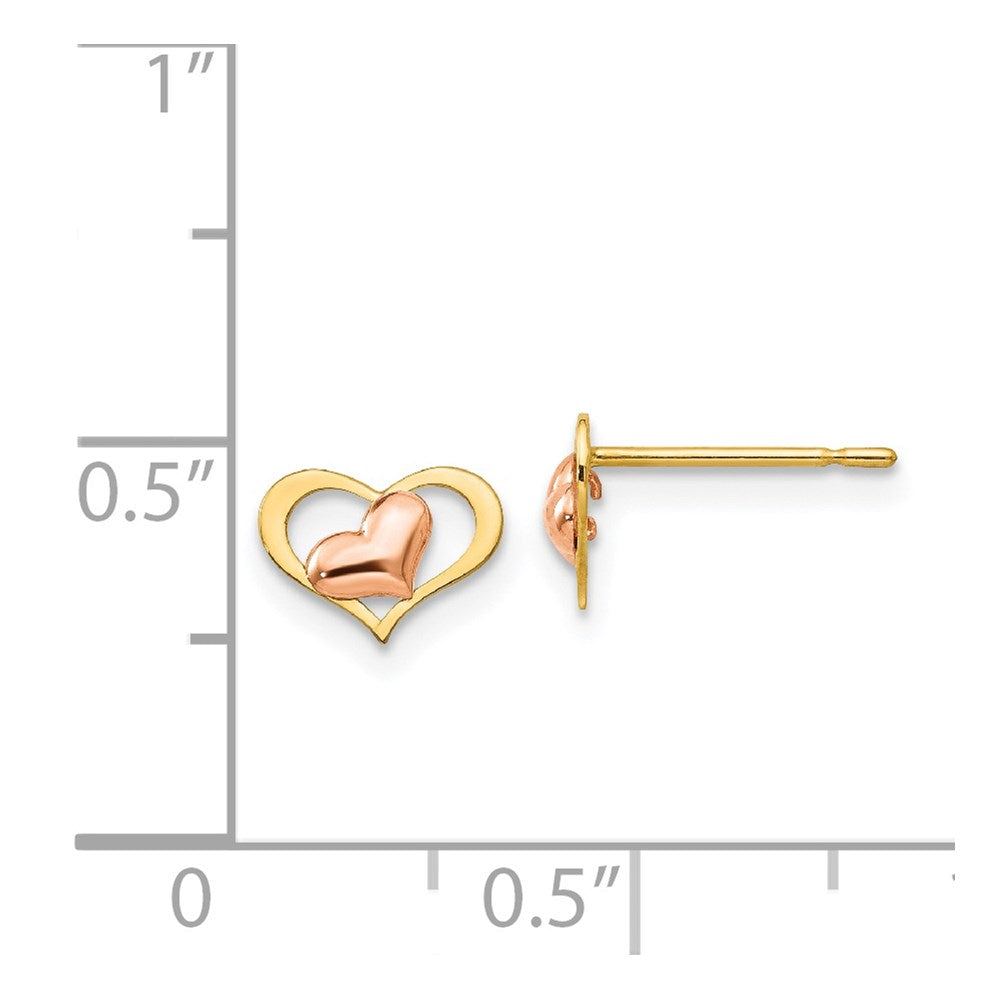 Dreamy Boo 14k Yellow & Rose Gold Madi K Children's Heart Post Earrings