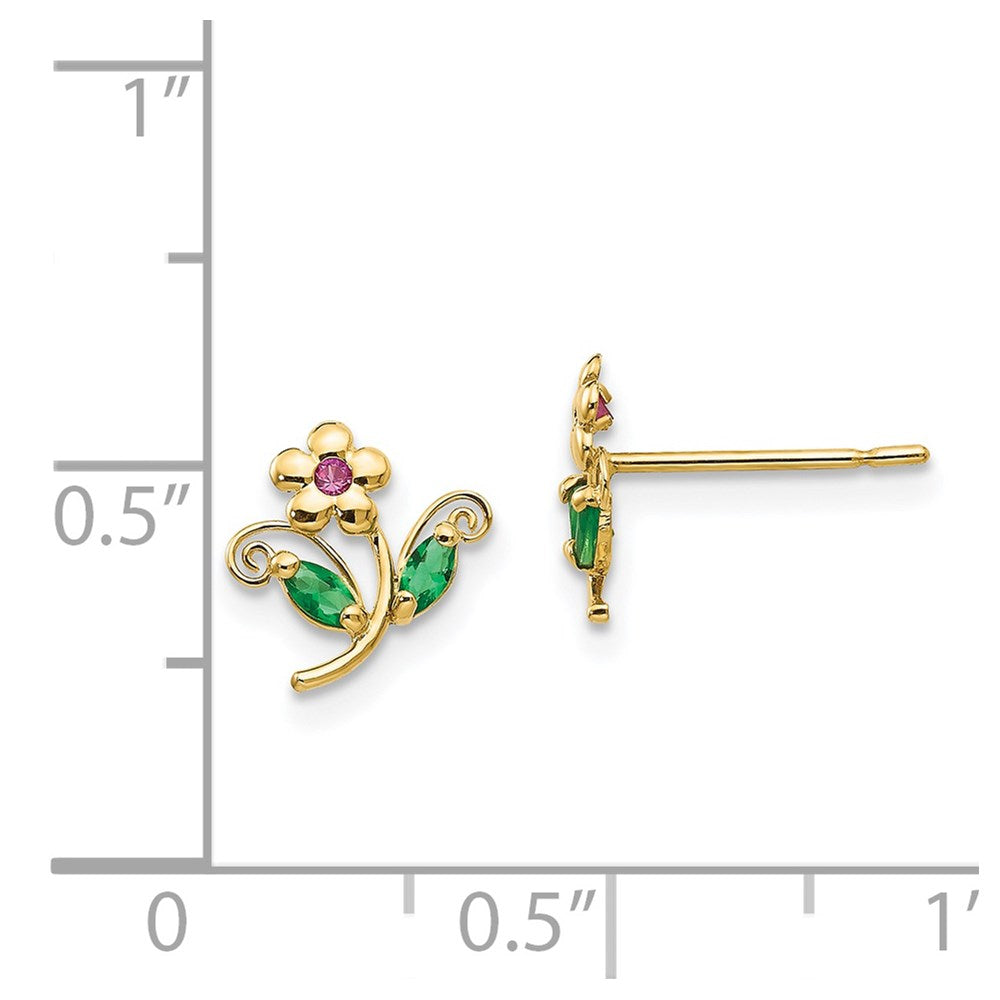 Kitten Bean 14k Madi K CZ Children's Flower Post Earrings