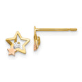 Sprout Puff 14k Yellow & Rose Gold Madi K CZ Children's Star Post Earrings