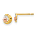 Sprinkle Cloud 14k Yellow & Rose Gold Madi K CZ Moon and Star Post Earrings