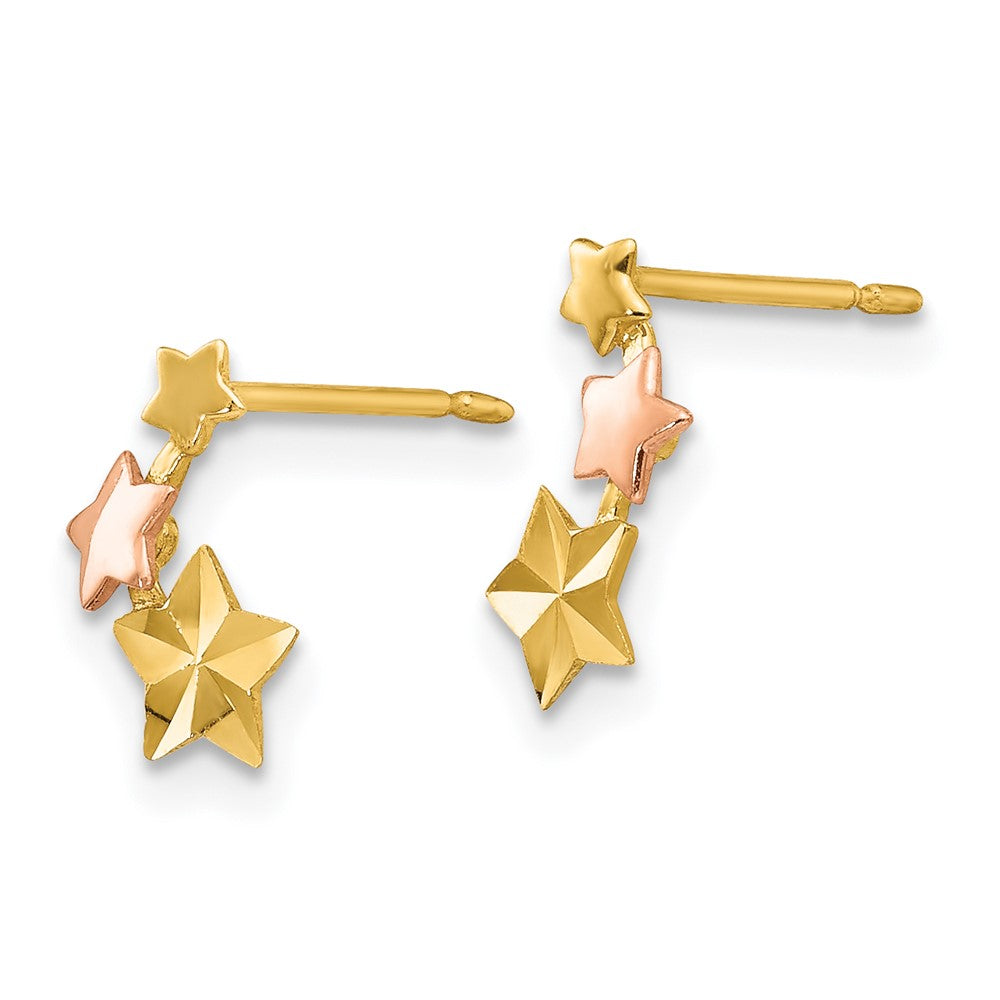 Huggy Song 14k Yellow & Rose Gold Madi K D/C Children's Star Post Earrings