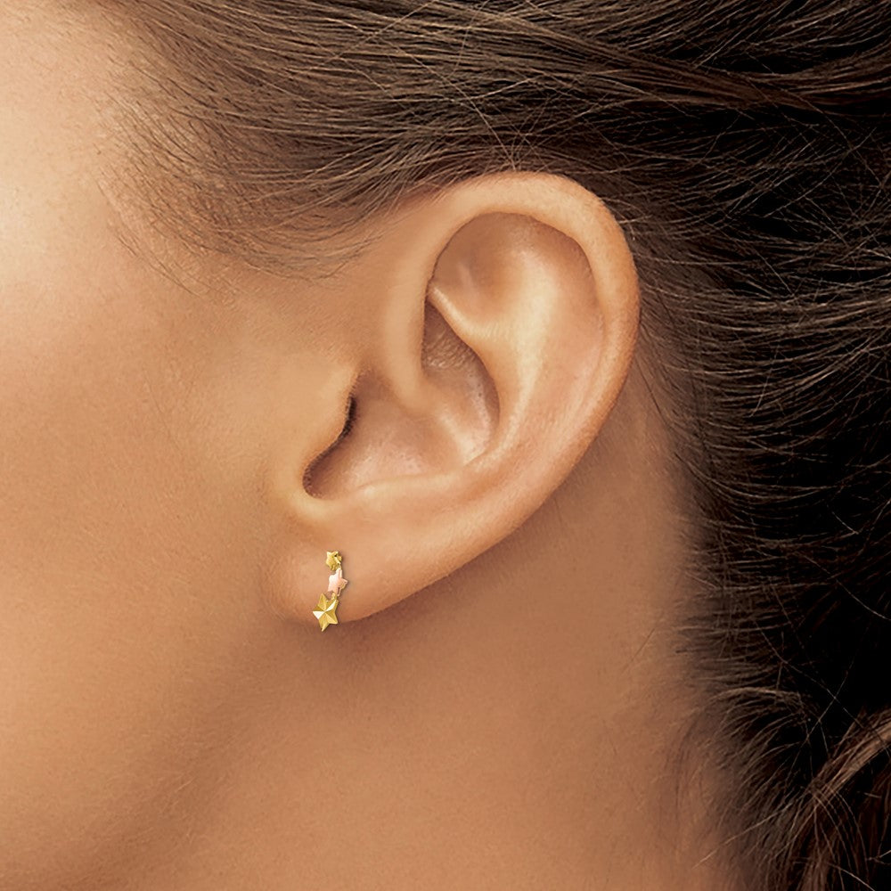 Huggy Song 14k Yellow & Rose Gold Madi K D/C Children's Star Post Earrings