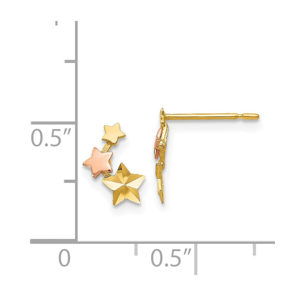 Huggy Song 14k Yellow & Rose Gold Madi K D/C Children's Star Post Earrings