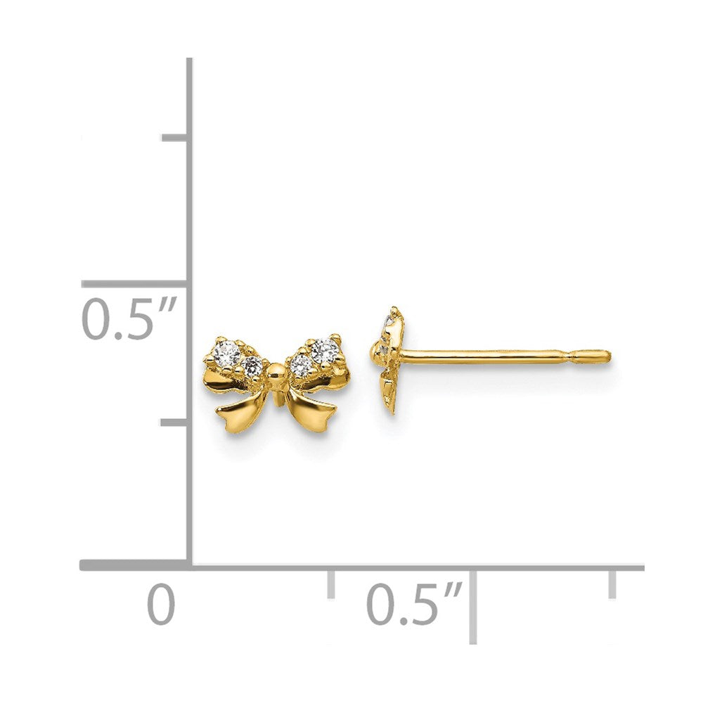 Wiggle Star 14k Madi K CZ Children's Bow Post Earrings