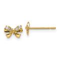 Wiggle Star 14k Madi K CZ Children's Bow Post Earrings