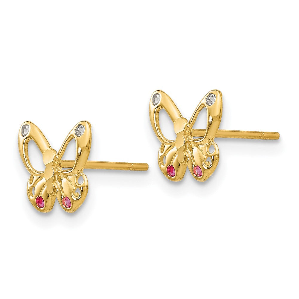 Cuddles Shine 14k Madi K CZ Children's Butterfly Post Earrings