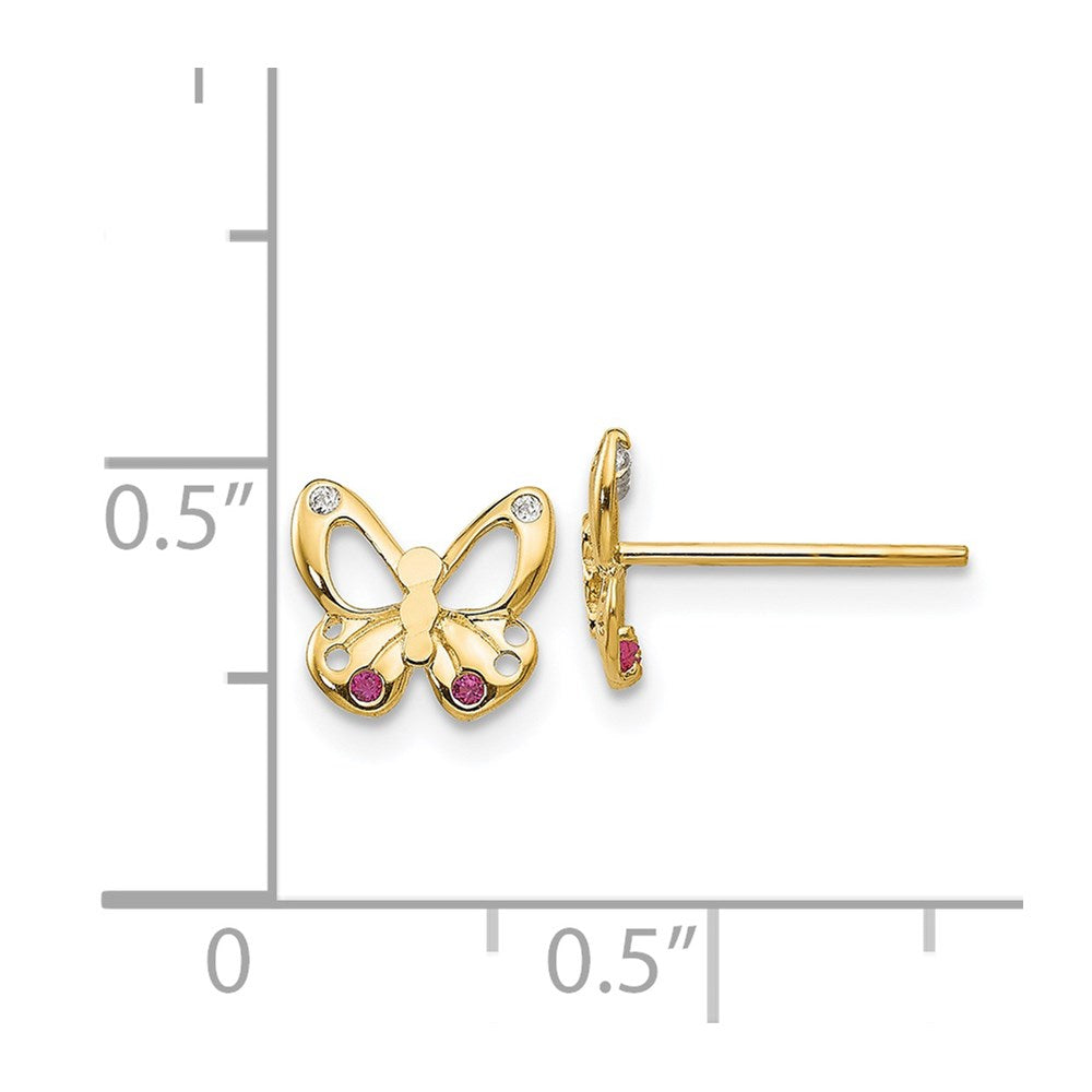 Cuddles Shine 14k Madi K CZ Children's Butterfly Post Earrings
