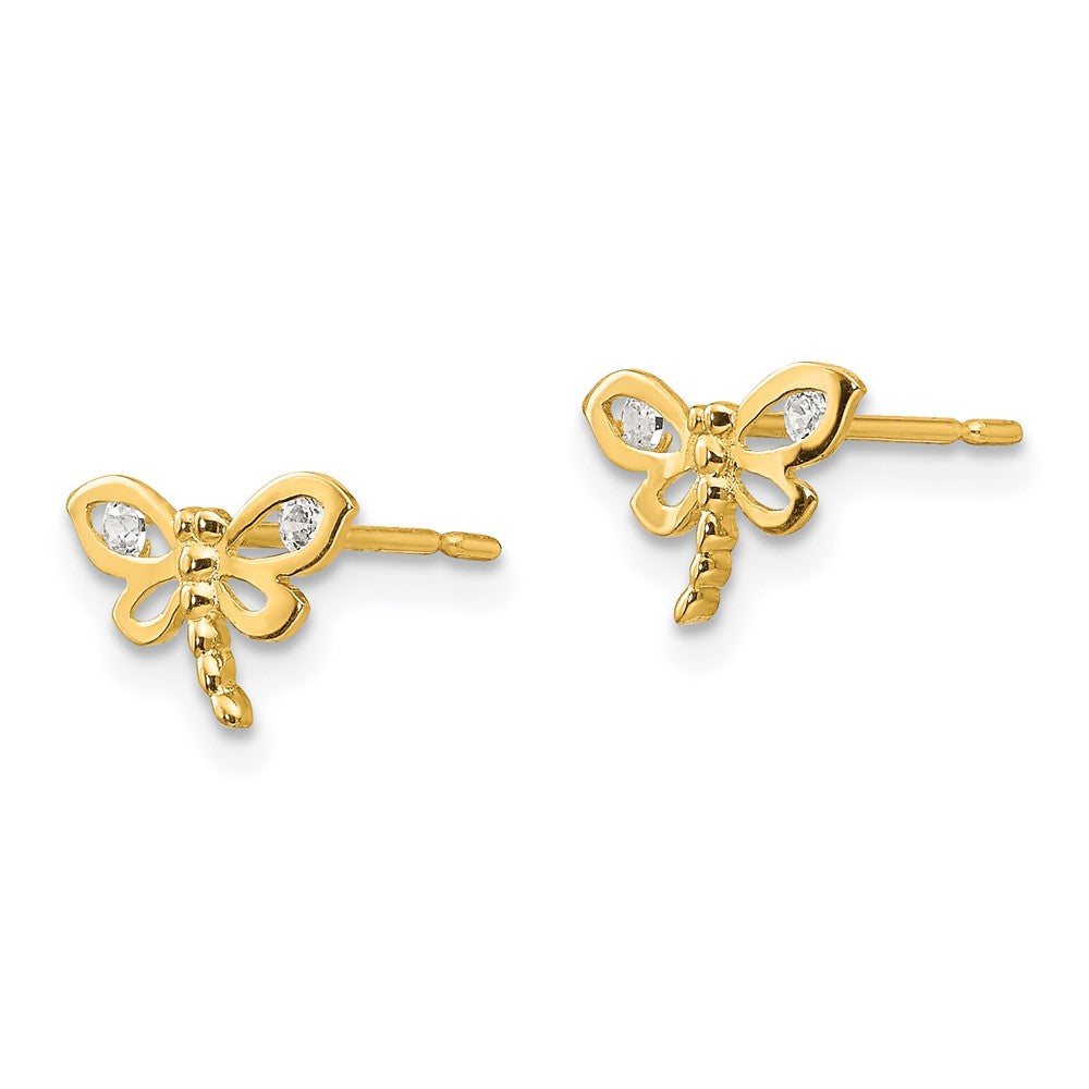 Kitten Bug 14k Madi K CZ Children's Dragonfly Post Earrings