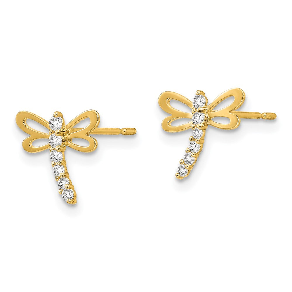 Peaches Glow 14k Madi K CZ Children's Dragonfly Post Earrings