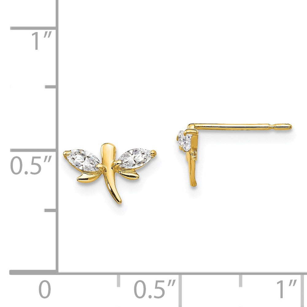 Skippy Song 14k Madi K CZ Children's Dragonfly Post Earrings