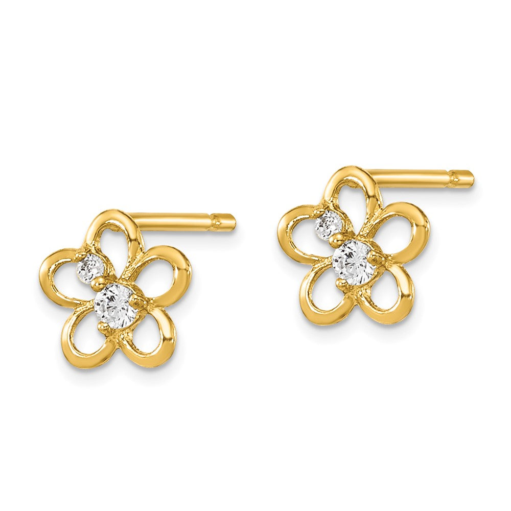 Doodle Wink 14k Madi K CZ Children's Flower Post Earrings