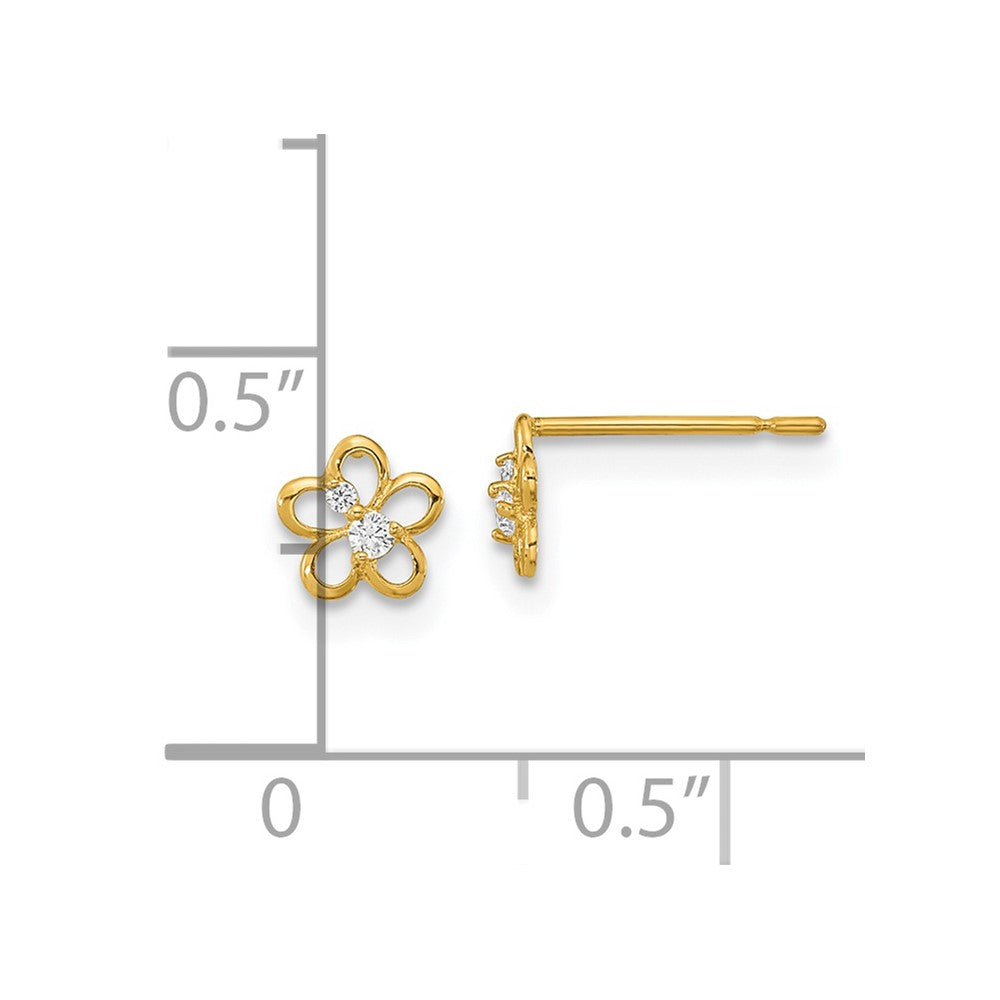 Doodle Wink 14k Madi K CZ Children's Flower Post Earrings