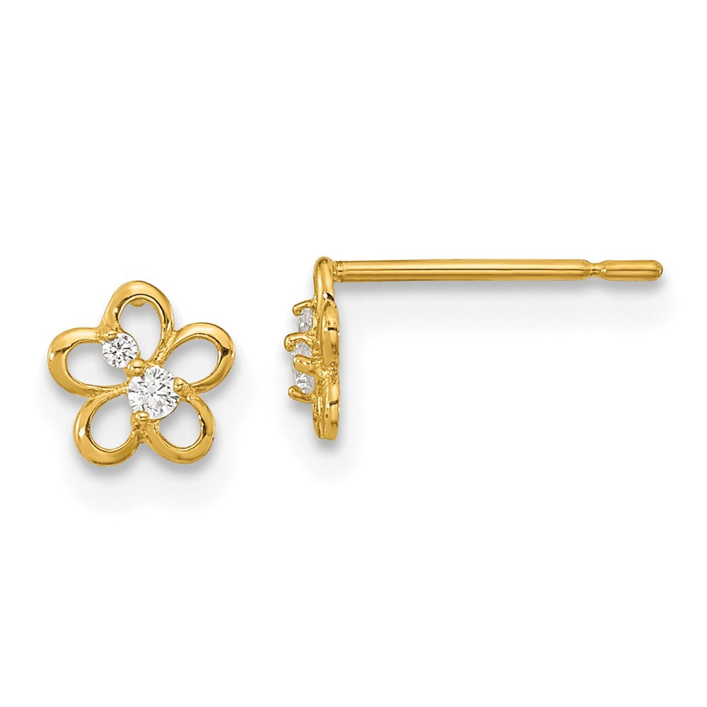 Doodle Wink 14k Madi K CZ Children's Flower Post Earrings