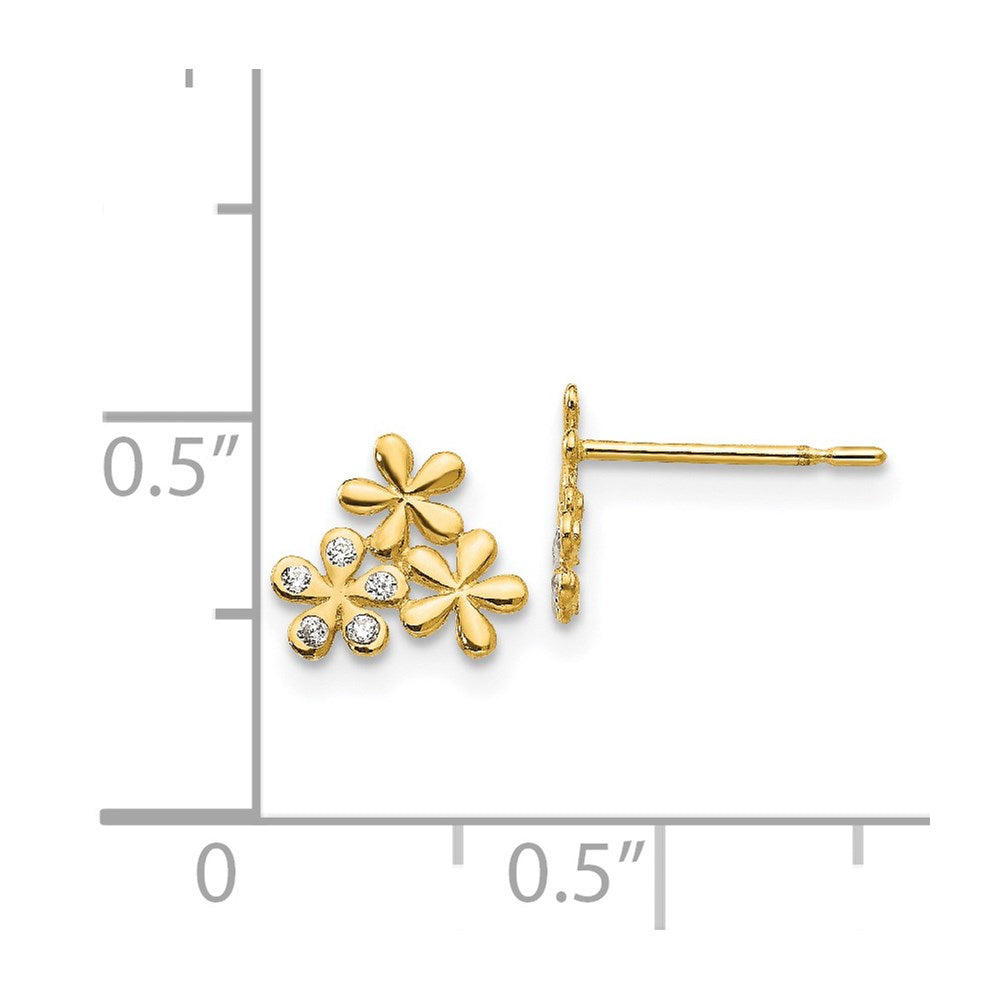Koala Bear 14k Madi K CZ Children's Flower Post Earrings