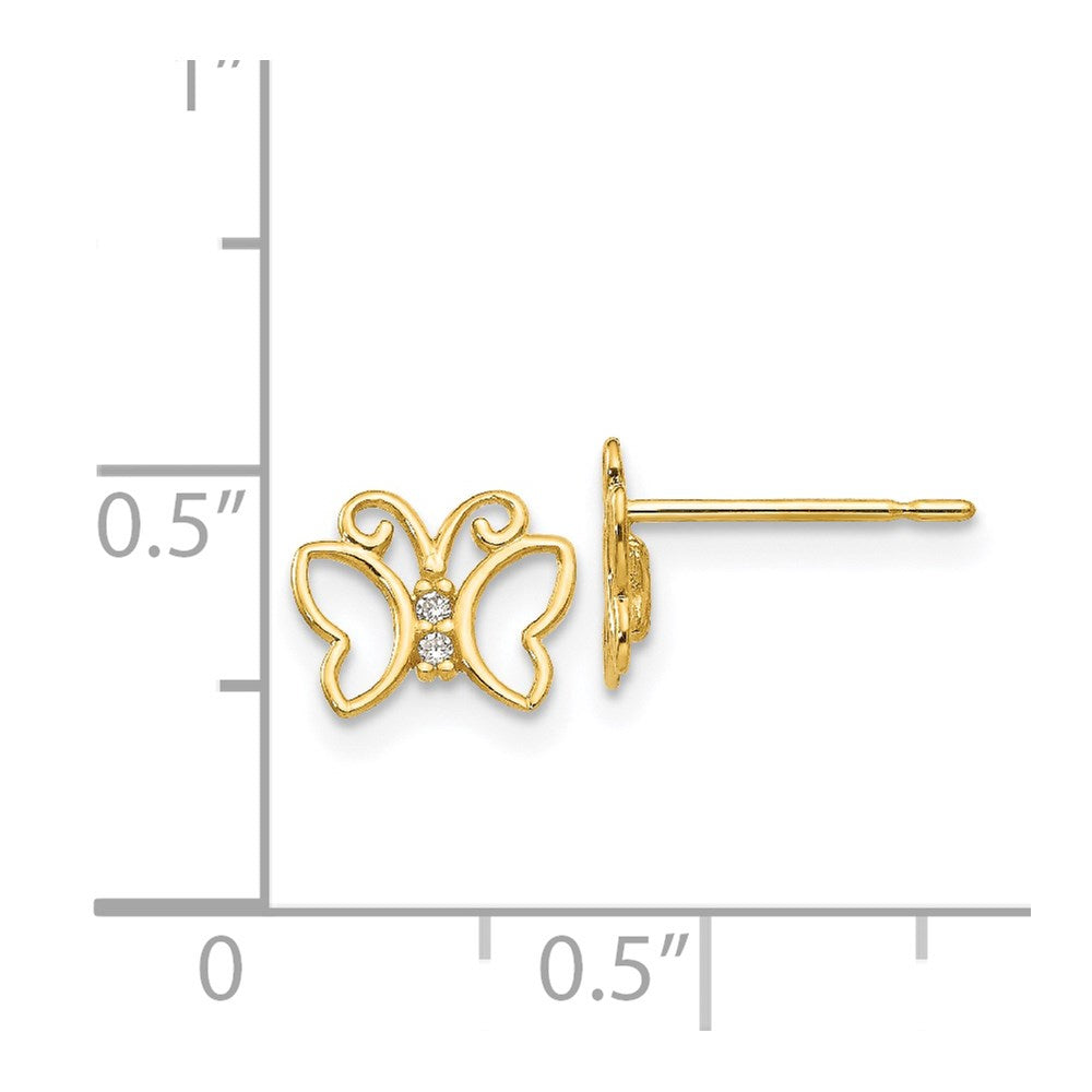 Zippy Boo 14k Madi K CZ Children's Butterfly Post Earrings