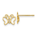 Zippy Boo 14k Madi K CZ Children's Butterfly Post Earrings