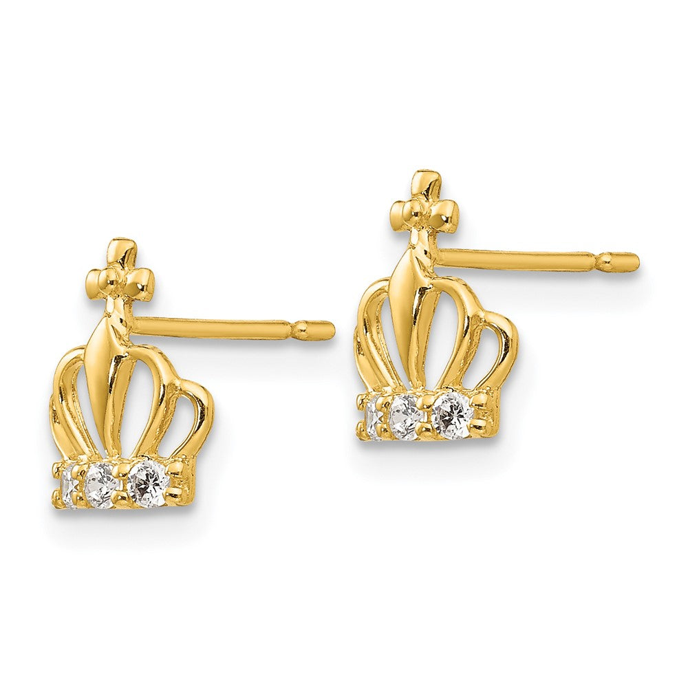 Duckling Glow 14k Madi K CZ Children's Crown Post Earrings