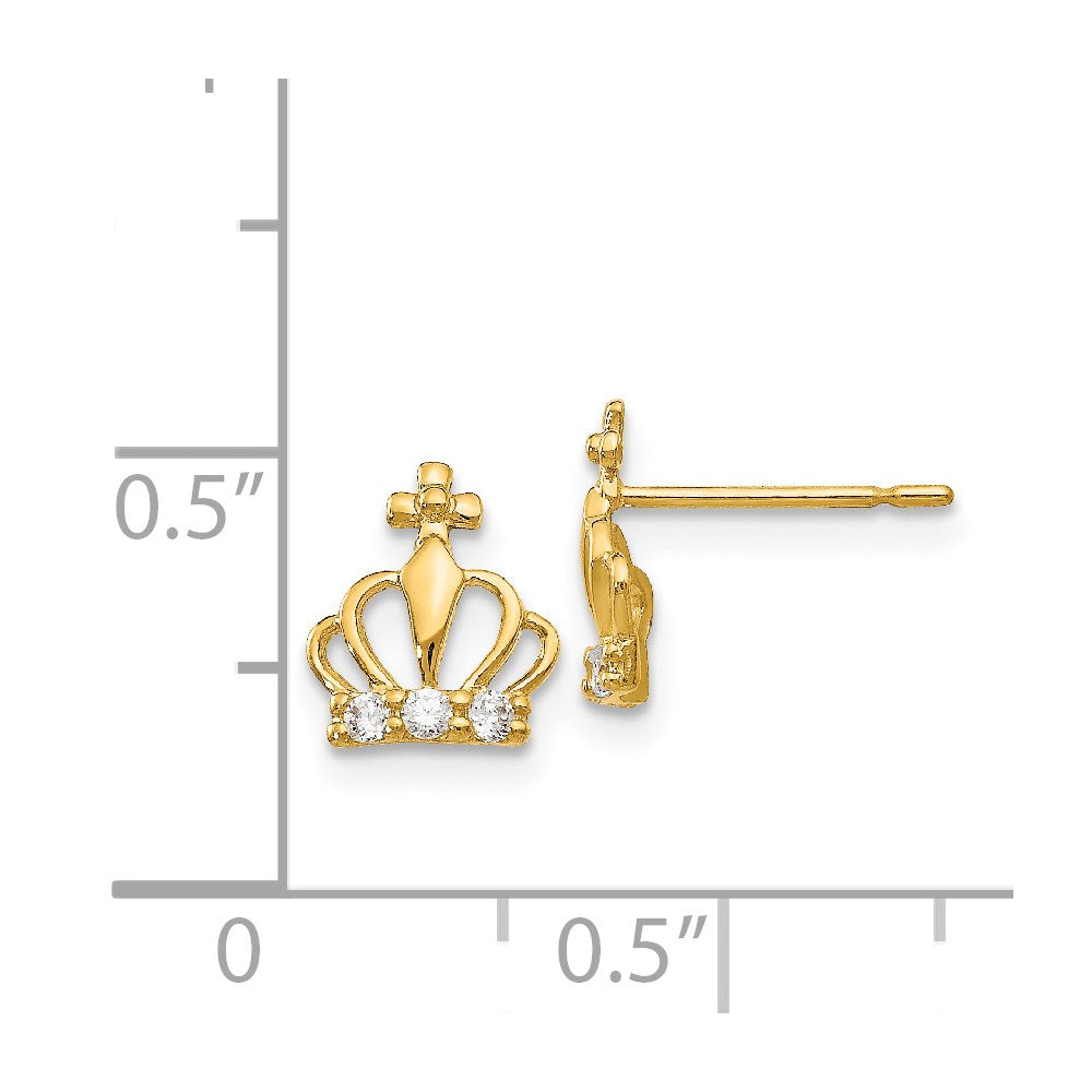 Duckling Glow 14k Madi K CZ Children's Crown Post Earrings