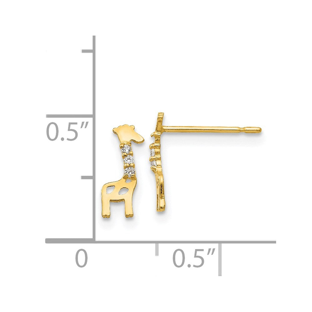 Glow Nest 14k Madi K CZ Giraffe Post Earrings