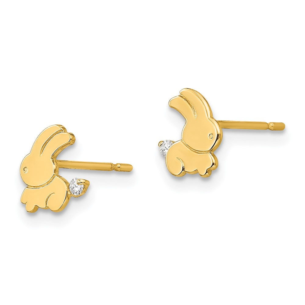 Cocoa Bear 14k Madi K CZ Children's Bunny Post Earrings