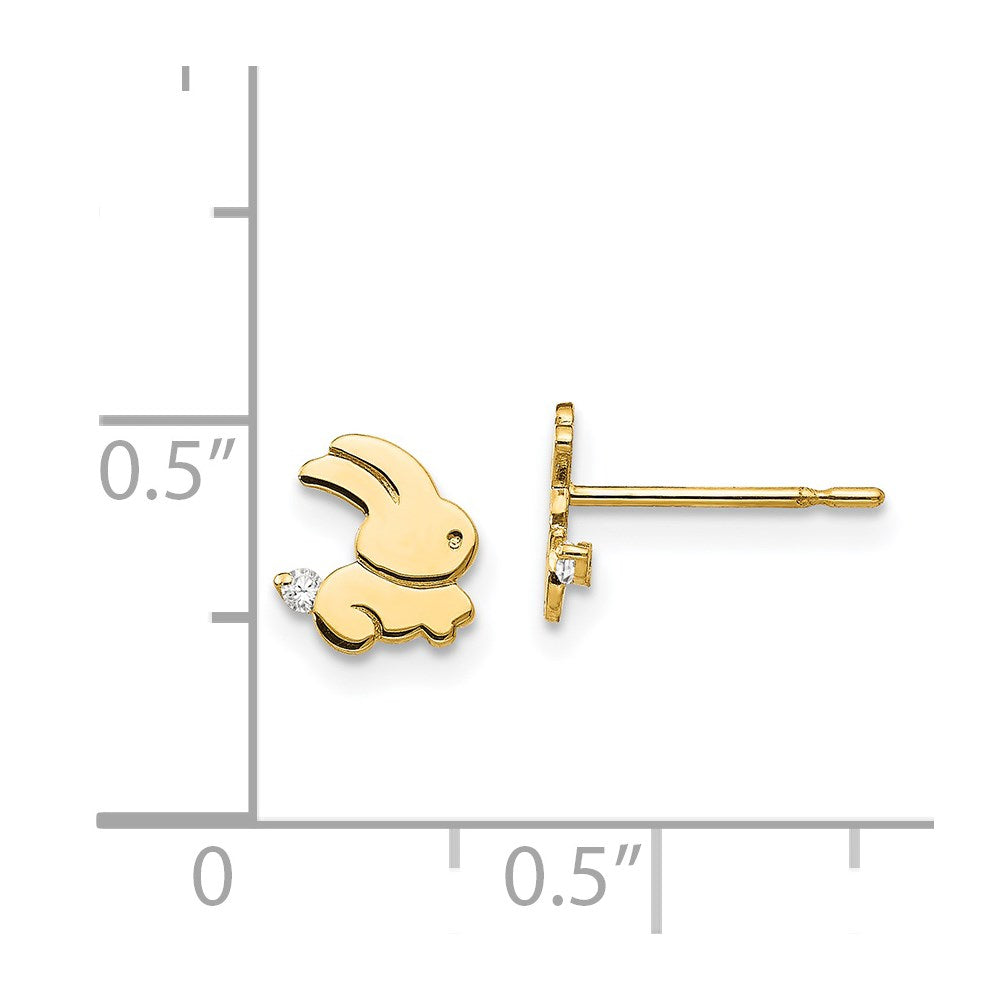 Cocoa Bear 14k Madi K CZ Children's Bunny Post Earrings