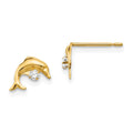 Sweetpea Pop 14k Madi K CZ Children's Dolphin Post Earrings