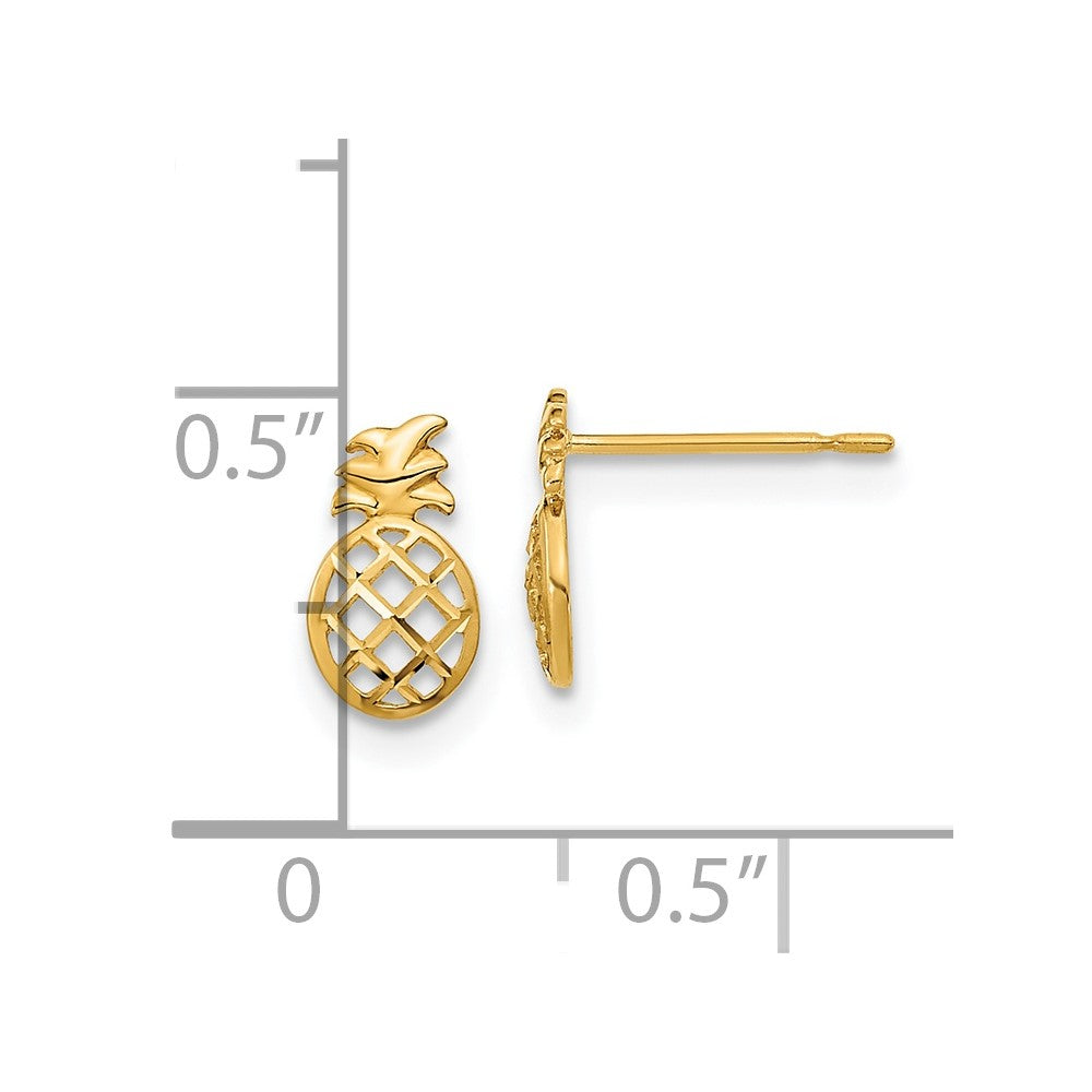 Pip Song 14k Madi K D/C Children's Pineapple Post Earrings