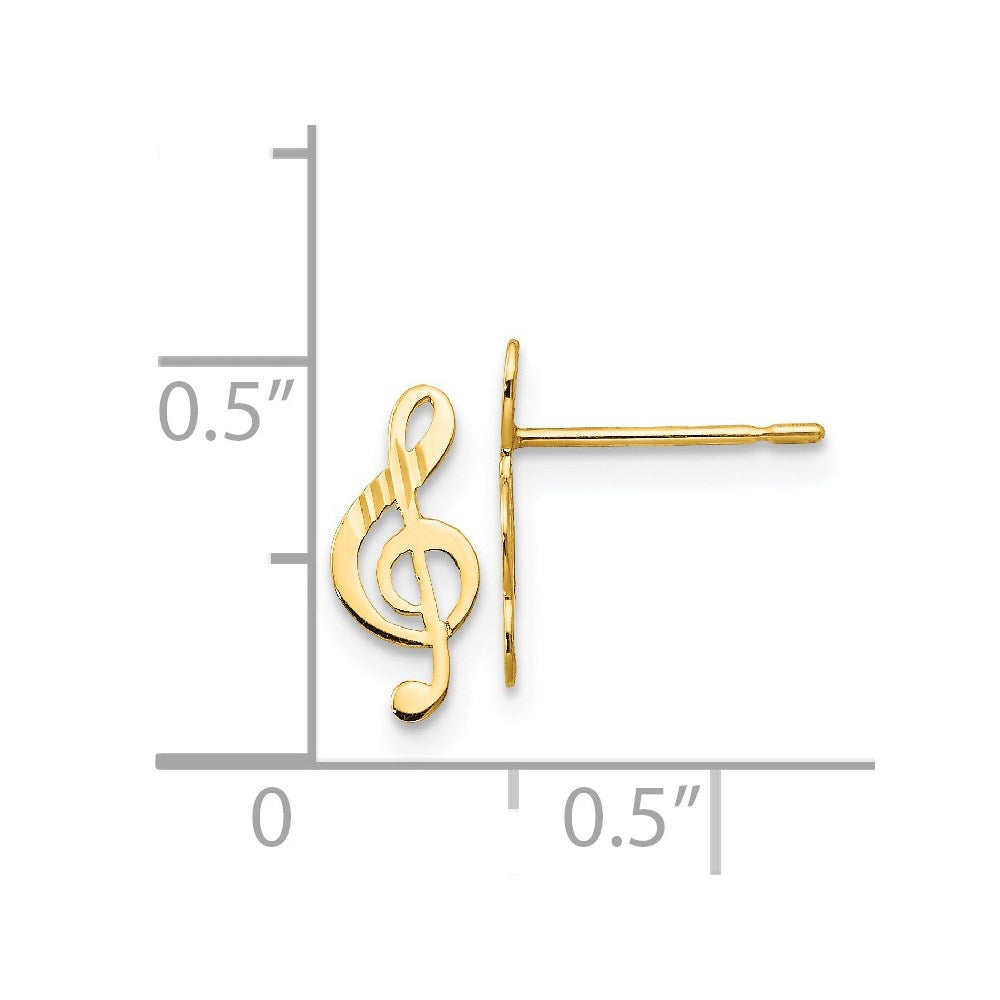 Sparkle 14k Madi K D/C Music Note Post Earrings