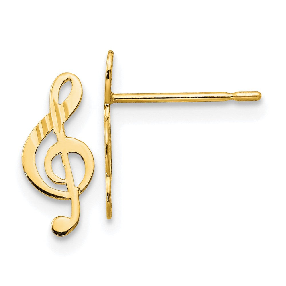 Sparkle 14k Madi K D/C Music Note Post Earrings