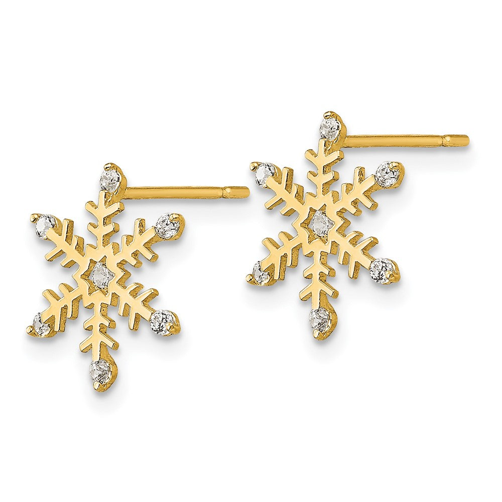 Cotton Bug 14k Madi K CZ Children's Snowflake Post Earrings