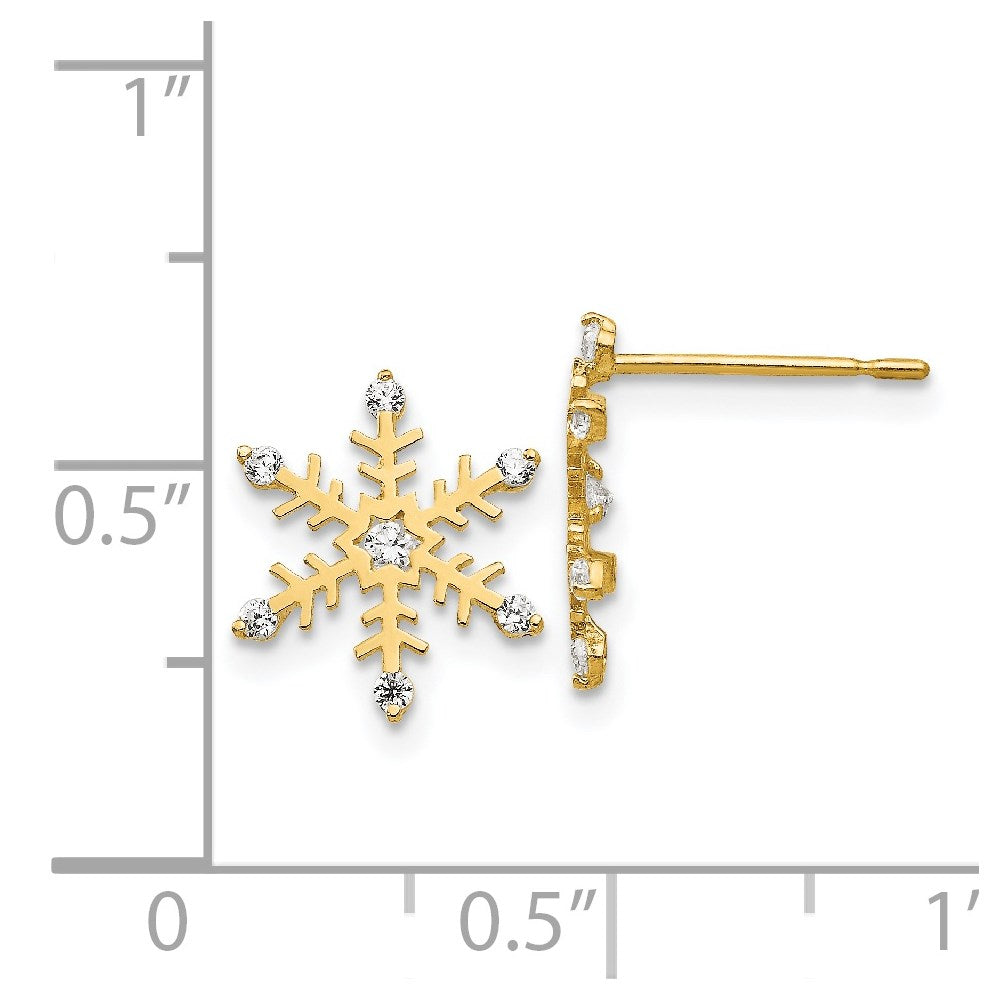 Cotton Bug 14k Madi K CZ Children's Snowflake Post Earrings