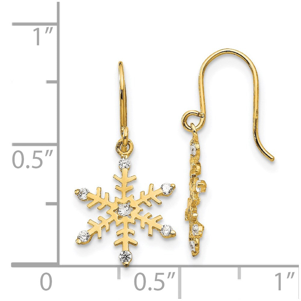 Cuddles Bloom 14k Madi K CZ Children's Snowflake Dangle Earrings