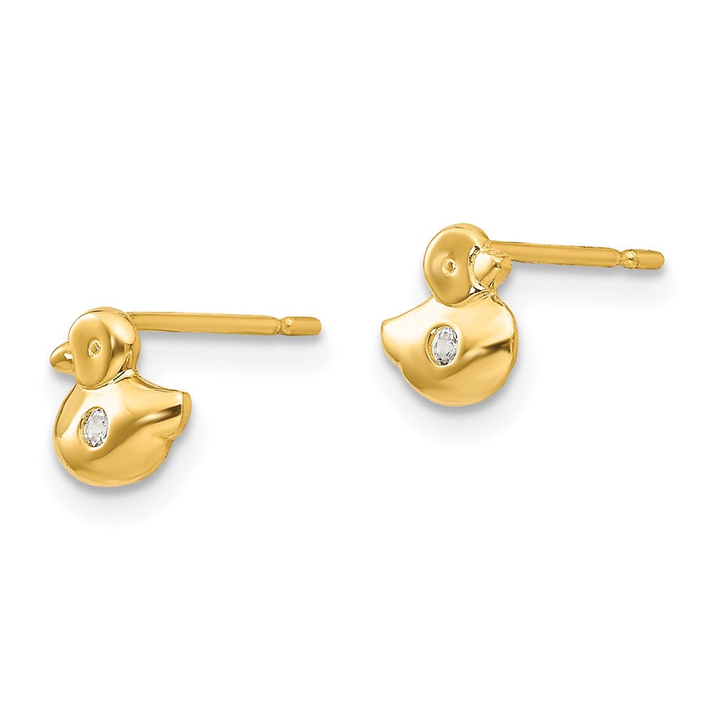 Jellybean Nook 14k Madi K CZ Children's Duck Post Earrings