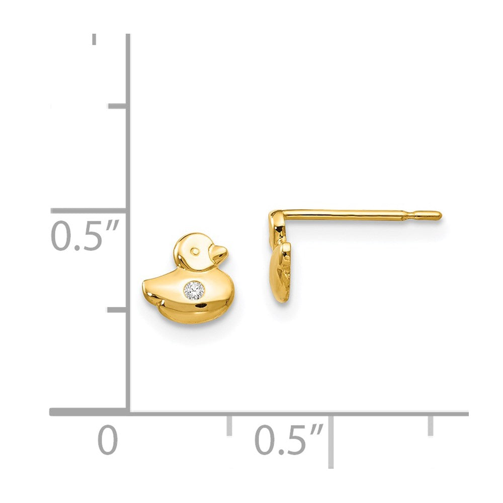 Jellybean Nook 14k Madi K CZ Children's Duck Post Earrings
