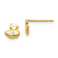 Jellybean Nook 14k Madi K CZ Children's Duck Post Earrings